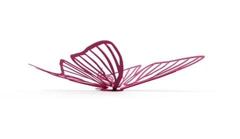 Butterfly render isolated on white Stock Illustration