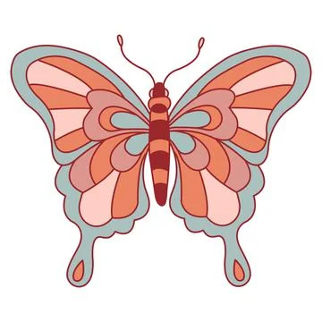 Butterfly Retro vector illustration Illustrazione stock