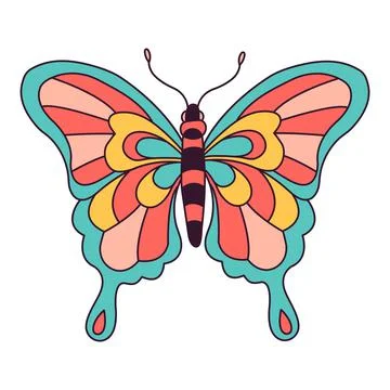 Butterfly Retro vector illustration Stock Illustration