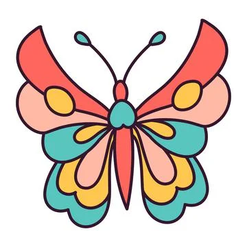 Butterfly Retro vector illustration Illustrazione stock