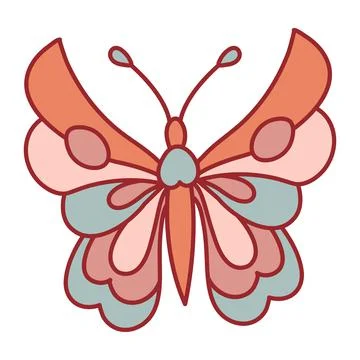 Butterfly Retro vector illustration Stock Illustration