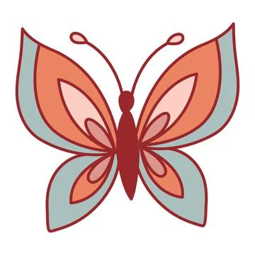 Butterfly Retro vector illustration Stock Illustration