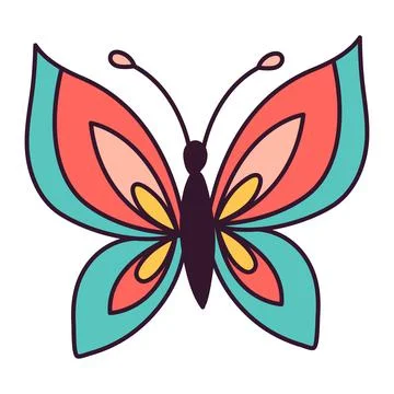 Butterfly Retro vector illustration Illustrazione stock