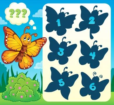 Butterfly riddle theme image - eps10 vector illustration. Stock-Illustration