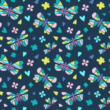 Butterfly seamless Stock Illustration