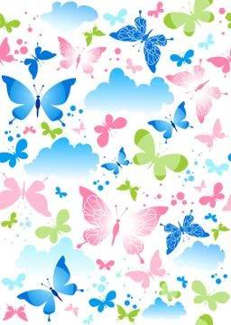 Butterfly seamless Stock Illustration