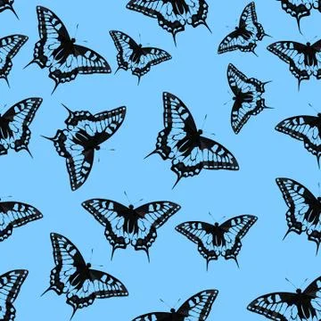 Butterfly Seamless Pattern Background Illustration Stock Illustration