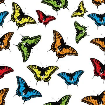 Butterfly Seamless Pattern Background Illustration Stock Illustration