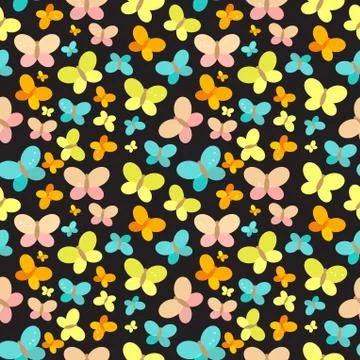 Butterfly Seamless Pattern Background Illustration Stock Illustration