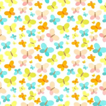 Butterfly Seamless Pattern Background Illustration Stock Illustration