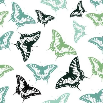 Butterfly Seamless Pattern Background. Pattern texture for holiday, postcard, Stock Illustration