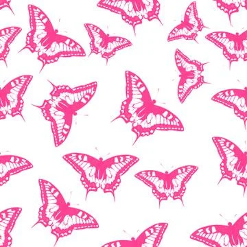 Butterfly Seamless Pattern Background Vector Illustration Stock Illustration