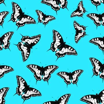 Butterfly Seamless Pattern Background Vector Illustration Stock Illustration