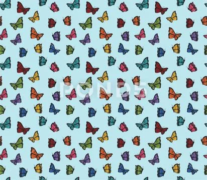 Butterfly Seamless Pattern Background Vector Illustration