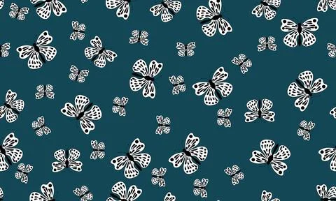 Butterfly seamless pattern on colorful background Stock Illustration