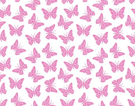 Butterfly seamless pattern. Flying insects background, cute butterflies Stock Illustration