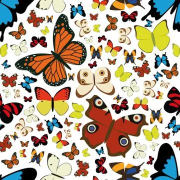Butterfly seamless pattern Illustrazione stock