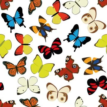 Butterfly seamless pattern Stock Illustration