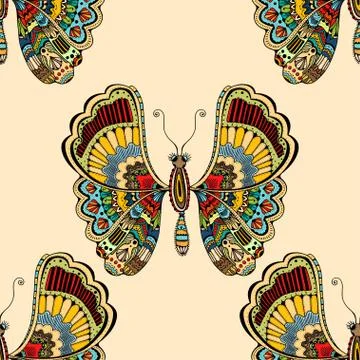 Butterfly seamless pattern Stock Illustration