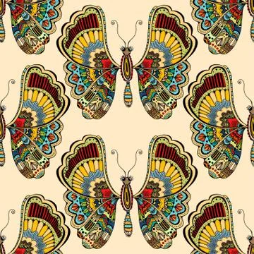 Butterfly seamless pattern Stockillustratie
