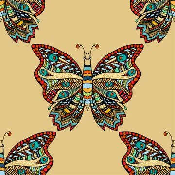 Butterfly seamless pattern Illustrazione stock