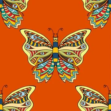 Butterfly seamless pattern Illustrazione stock