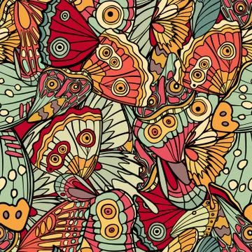 Butterfly seamless pattern Stock Illustration