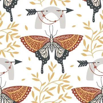 Butterfly seamless pattern. Illustrazione stock