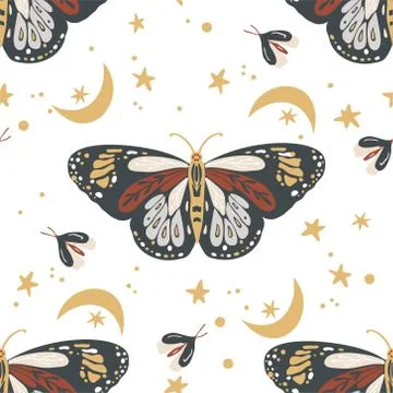 Butterfly seamless pattern. Illustrazione stock