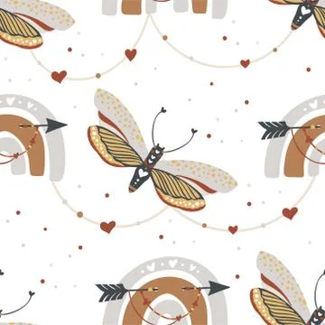 Butterfly seamless pattern. Stock Illustration