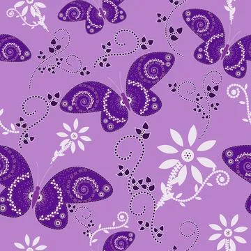 Butterfly seamless pattern. Stock Illustration