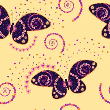 Butterfly seamless pattern. Stock Illustration