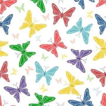 Butterfly seamless pattern. Stock Illustration