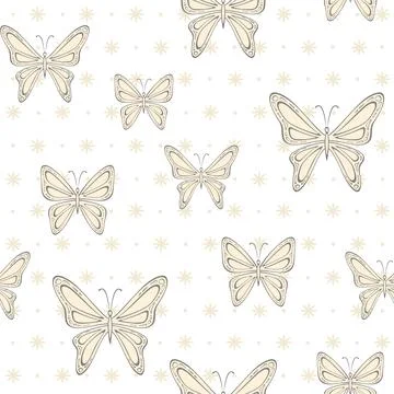Butterfly seamless pattern. Stock Illustration