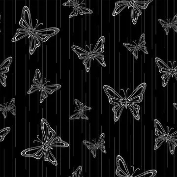 Butterfly seamless pattern. Stock Illustration