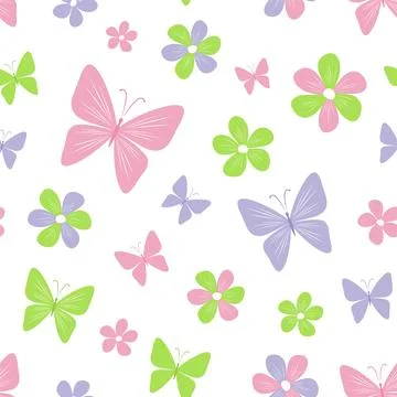 Butterfly seamless pattern. Stock Illustration
