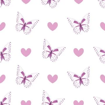Butterfly Seamless Pattern Vector Stock Illustration