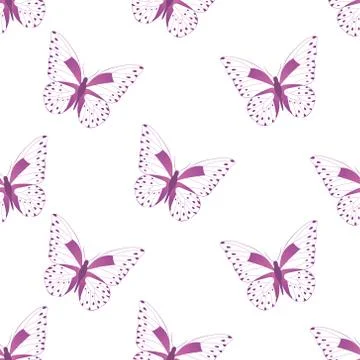 Butterfly Seamless Pattern Vector Stock Illustration