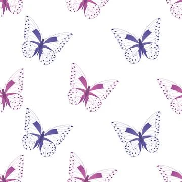 Butterfly Seamless Pattern Vector Stock Illustration