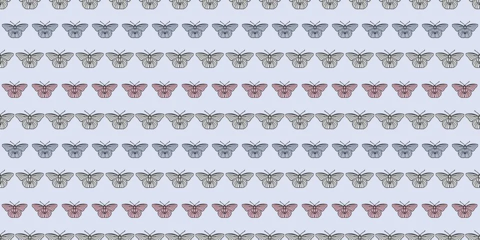 Butterfly seamless repeat pattern vector background, colorful 스톡 일러스트