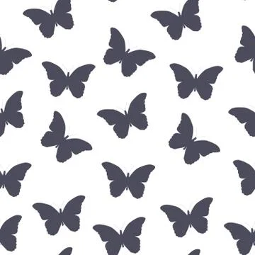 Butterfly Seamless Simple Pattern Background Stock Illustration