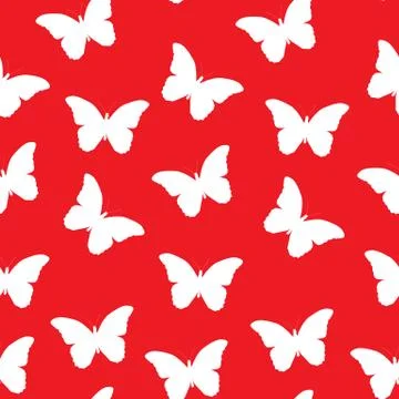 Butterfly Seamless Simple Pattern Background Stock Illustration