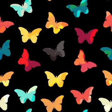 Butterfly Seamless Simple Pattern Background Vector Illustration Illustrazione stock