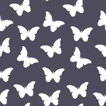 Butterfly Seamless Simple Pattern Background Stock Illustration