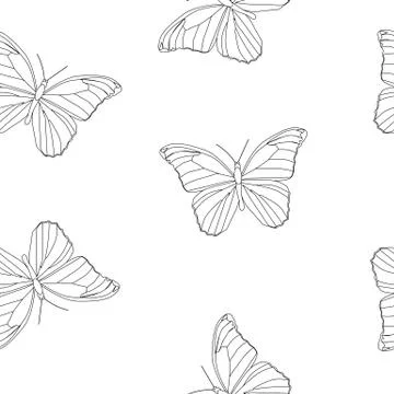 Butterfly Seamless Simple Pattern Background Vector Illustration Stock Illustration