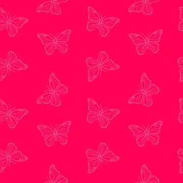 Butterfly Seamless Simple Pattern Background Vector Illustration イラスト素材
