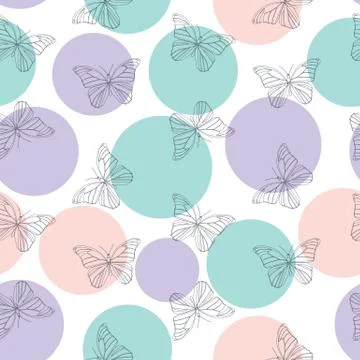 Butterfly Seamless Simple Pattern on Background Illustration Stock Illustration