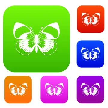 Butterfly set collection Stock Illustration