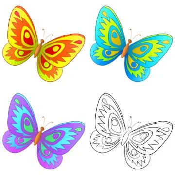 Butterfly, set Stock Illustration