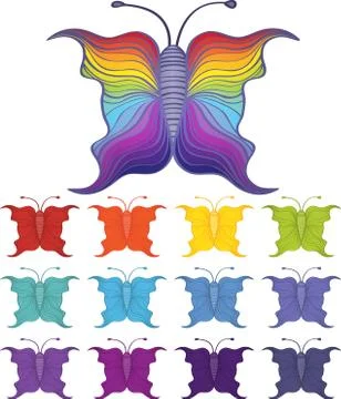 Butterfly set Stock Illustration